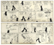 Chic Young Hand-Drawn Blondie Sunday Comic Strip From 1939 -- Dagwoods Home Improvement Projects Goes Awry